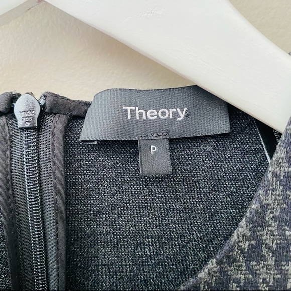 Theory Multi Houndstooth Fitted Half Sleeve Top Black Sz P - Picture 4 of 11